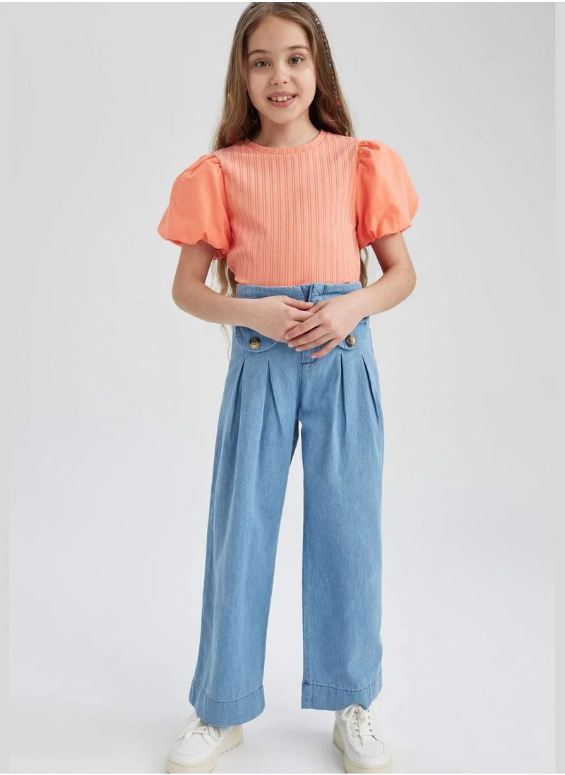 ديفاكتو Girl Wide Leg Denim Trousers