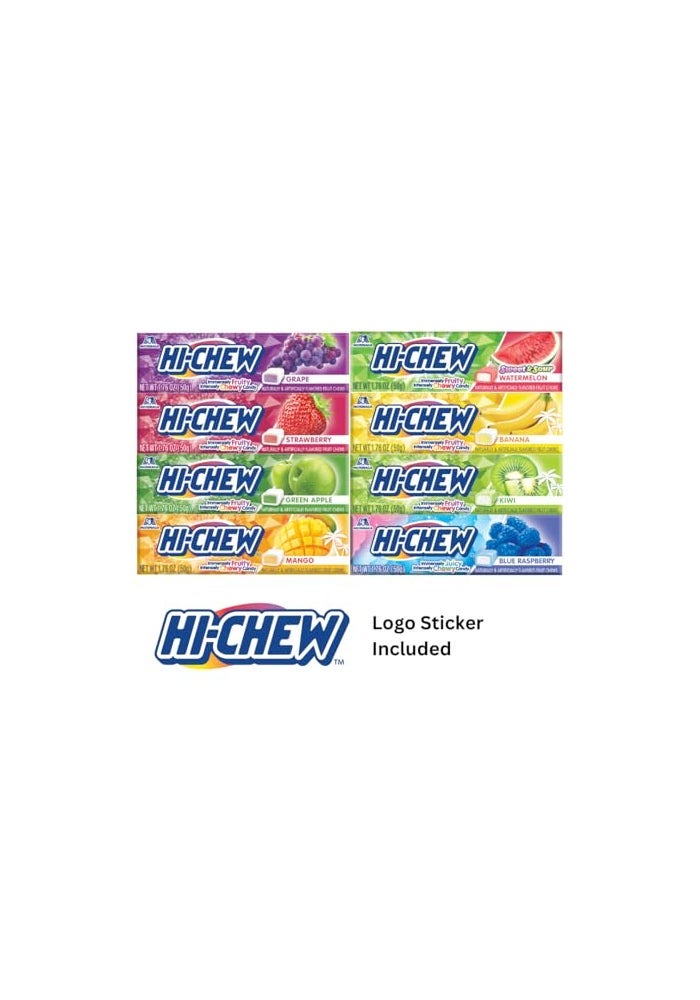 HI-CHEW HICHEW Variety Sticks 8Pack Soft  Chewy Candy 176oz Each  Made with Immensely Juicy Fruity Flavors  Grape Strawberry Green Apple Mango Watermelon Banana Kiwi  Blue Raspberry - Image 5