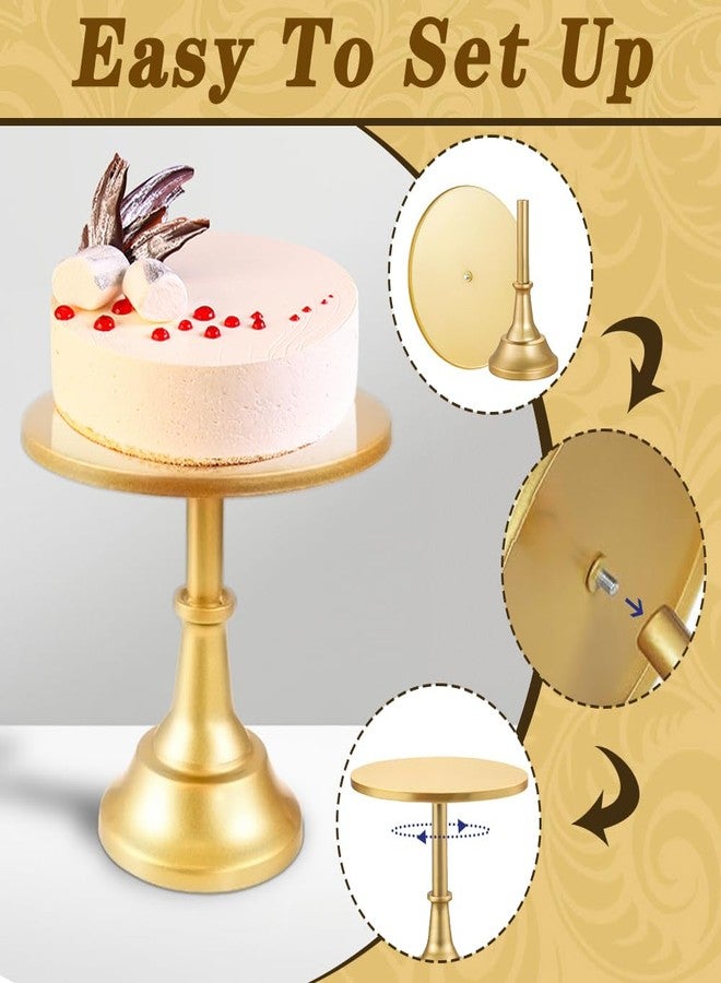 Kvittra 3 Pcs Cake Stand with 20Pcs Cakeboard Round, Cake Stand Set Disc Diameter 8" 10" 12", Perfect Dessert Table Display Set, Cupcake&Cake Stands for Party, Wedding, Birthday (Gold) - Image 2
