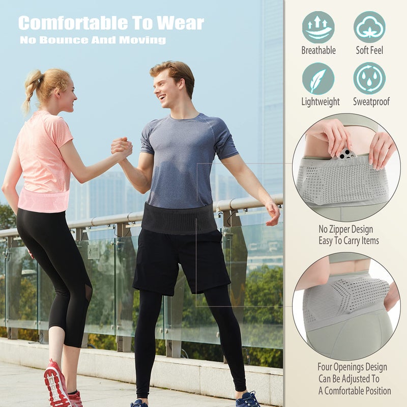 LSORPWK Slim Running Belt for Men Women, Running Fanny Pack, Phone Holder for Running, Waist Bag, Moisture Wicking Storage Belt Bag for Walking, Travel, Sports, Hiking, Workout - Image 4