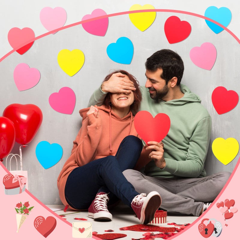 BBTO 720 Sheets Valentine's Day Heart Shaped Sticky Memo Notes Funny Self Stick 3 x 3 Inch Colorful Cute Note Pads Easy to Post DIY Cutouts Decorations for Galentines Office Home(Elegant Colors) - Image 5