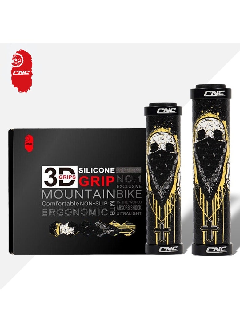 CNC Bike Handlebar Grips,MTB Silicone Grips,Gel Grips for Mountain Bike/Bicycle  - Image 1