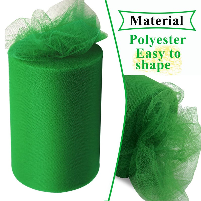 IONTACH Emerald Green Tulle Fabric Rolls 6 Inch by 100 Yards (300 feet) Fabric Spool Tulle Ribbon for DIY Tutu Christmas Gift Wrapping Bow Baby Shower Birthday Party Wedding Decorations Craft Supplies - Image 4