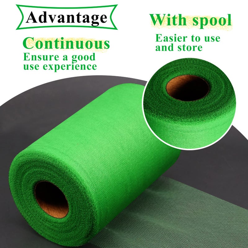 IONTACH Emerald Green Tulle Fabric Rolls 6 Inch by 100 Yards (300 feet) Fabric Spool Tulle Ribbon for DIY Tutu Christmas Gift Wrapping Bow Baby Shower Birthday Party Wedding Decorations Craft Supplies - Image 3