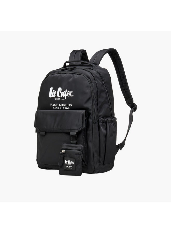 لي كوبر حقيبة ظهر نسائية بطبعة شعار مع سحاب وجيب مرفق - ٤٥١٤٣٠ سم - Image 2