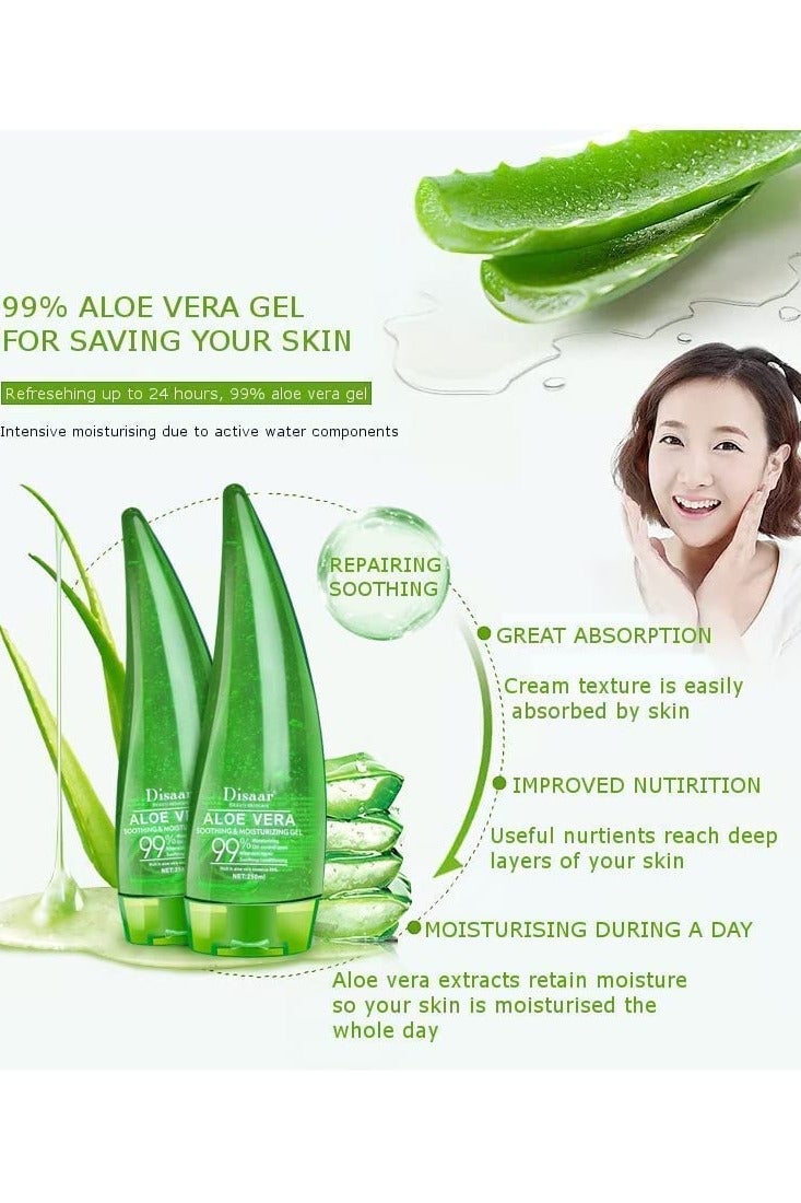 Disaar جل الصبار المهدئ والمرطب 250 مل - غسول وجه بخلاصة الصبار - التحكم في الزيوت - علاج حب الشباب - إصلاح بعد الشمس - جوهر مهدئ - جل كريمي مهدئ - جل مضاد لحب الشباب - جل الصبار - Image 3