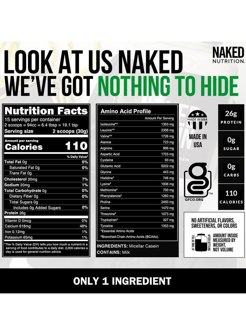 NAKED nutrition 1Lb Micellar Casein Protein - Bulk, Gmo-Free, Gluten Free, Soy Free, Preservative Free - Stimulate Muscle Growth - Enhance Recovery - 15 Servings - Image 4