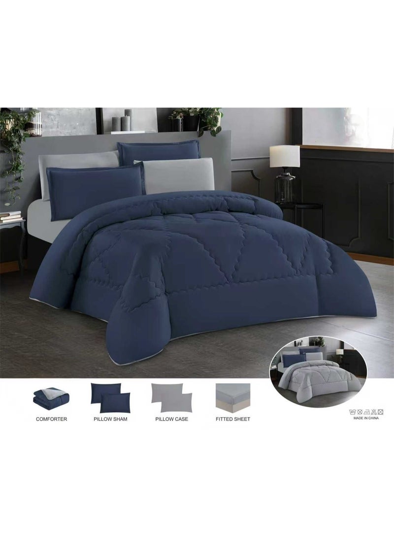 4-Piece Floral Bedding Set (Single/Twin Size) – Modern Design, 220 x 170 cm