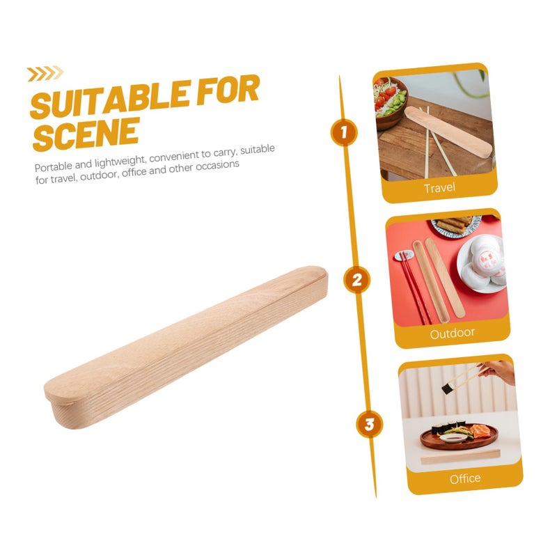 Japanese Wooden Chopstick Organizer Case Portable Travel Storage Utensil Holder Lightweight for Home Kitchen - Image 4