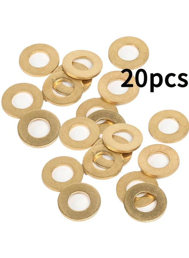 Brass Flat Washers M6 18mm OD 1 5mm Thick Metal Seal Washers 20pcs - Image 1