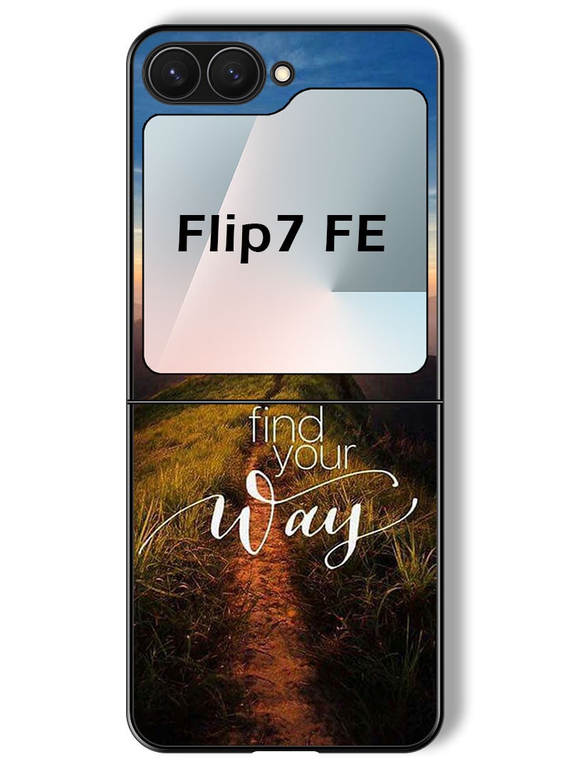 Theodor Case Compatible with Samsung Galaxy Z Flip 7 FE 6.7 Inch Protection Shockproof Bumper Cover Find Your Way - Image 1