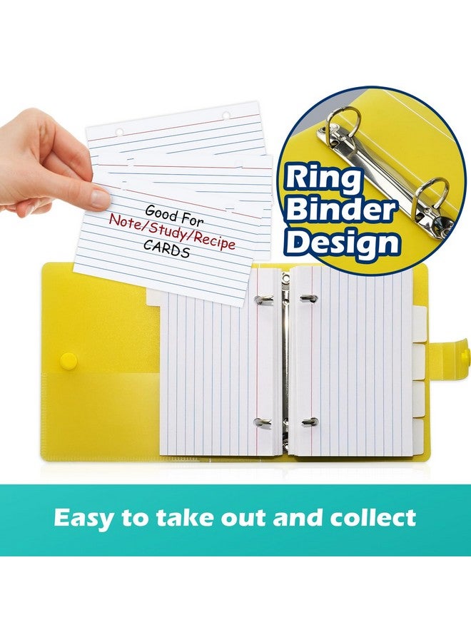 Olivo 3X5 Lined Index Cards With Ring Binder Holder And Dividers 100 Ruled Cards Blue  - Image 4