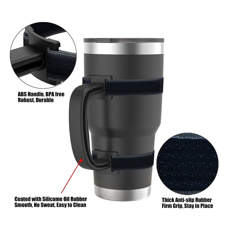 YOUCOX 11 Colors Anti-Slip Adjustable Tumbler Cup Handle Fit 20 Oz to 44 Oz of YETI, RTIC, Ozark Trail, Simple Modern, SIC, SUNWILL, Tervis and More Brand Travel Tumbler Cup Mug NO Brand Limitid Black - Image 4