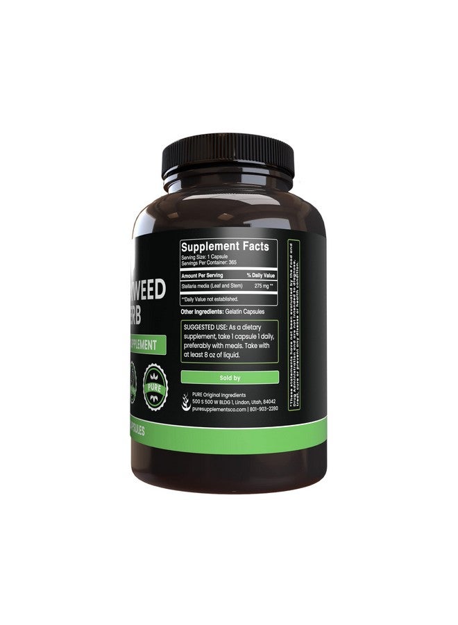 PURE ORIGINAL INGREDIENTS Chickweed Herb, (365 Capsules), No Magnesium Or Rice Fillers, Always Pure, Lab Verified - Image 3