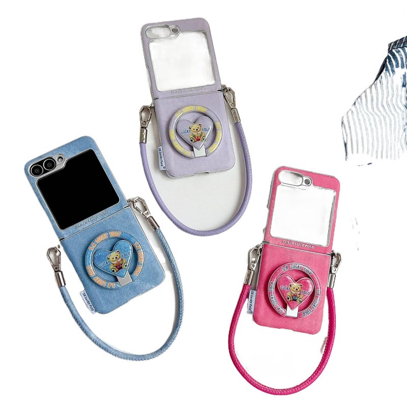غطاء MagSafe بHard Shell لـ Samsung Galaxy Z Flip 4 مع حماية من السقوط ومغناطيس قوي مع مقاوم للصدمات مع حبل تعليق باللون حبل تعليق - Image 3