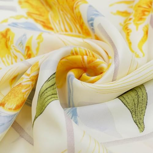 Flavizo Neck Head Scarf for Women, Satin Silk Head Scarf – 27'' Square Elegant Floral Necktie Ribbon, Hair, Neck, and Handbag Accessory - Image 5