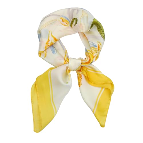 Flavizo Neck Head Scarf for Women, Satin Silk Head Scarf – 27'' Square Elegant Floral Necktie Ribbon, Hair, Neck, and Handbag Accessory - Image 1