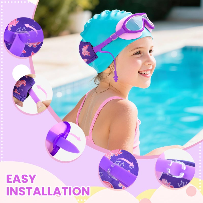 EHZYP Toddler Swim with Axolotl Fabric Strap No Tangle Pain-Free, Anti-Fog Swimming Pool Goggle No Leak for 3-15 YearsToddlers Girls Boysï¼ˆPurpleï¼‰ - Image 3