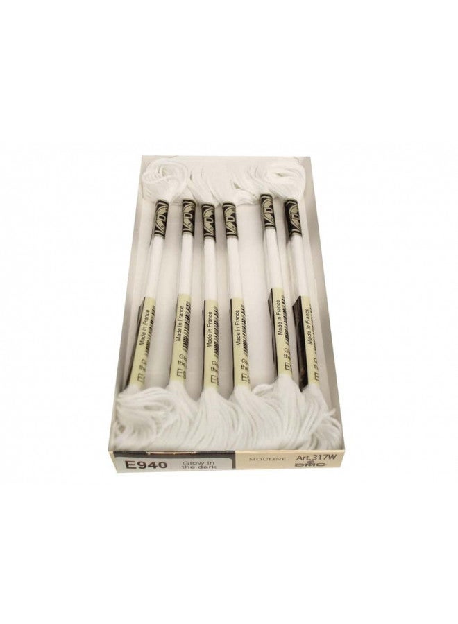 DMC Light Effects Embroidery Floss 8.7 Yards Glow in The Dark 317W-E940 (6-Pack)