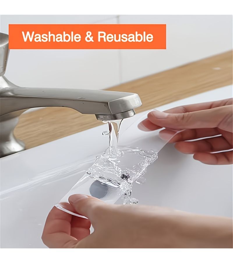 Single Sided Nano Waterproof Tape 2 Rolls 5cm X 5 Meters Sealing Strip For Kitchen Bathroom Sink Edge Home Restaurant Waterproof Seal - Image 4