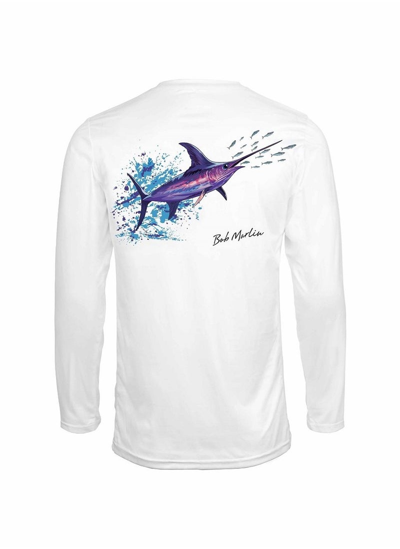 BOB MARLIN Marlin Performance Shirt Sword Rebel White-Large  - Image 1