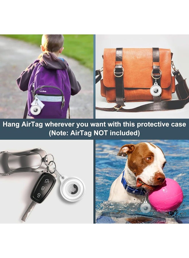 SJet 2 Pack IPX8 Waterproof AirTag Keychain Holder Case, Lightweight, Anti-Scratch, Easy Installation,Soft Full-Body Shockproof Air Tag Holder for Luggage,Keys, Dog Collar (Black+Clear) - Image 2