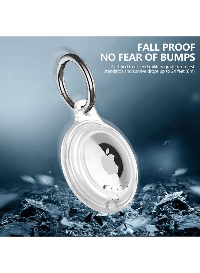 SJet 2 Pack IPX8 Waterproof AirTag Keychain Holder Case, Lightweight, Anti-Scratch, Easy Installation,Soft Full-Body Shockproof Air Tag Holder for Luggage,Keys, Dog Collar (Black+Clear) - Image 5