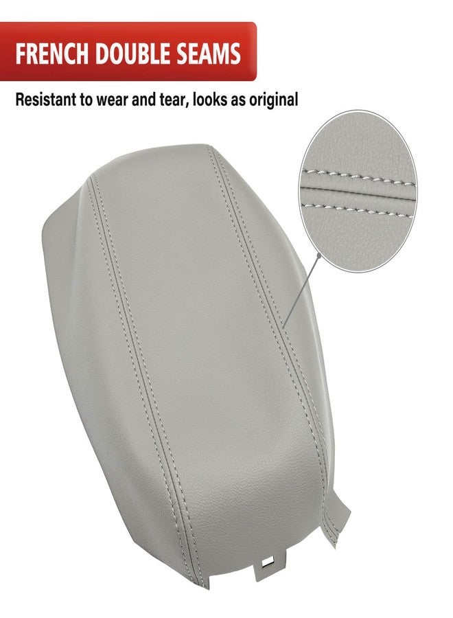 KBH Center Console Armrest Cover Upholstery for Hyundai Sonata 2015-2019, Middle Console Lid Replacement Cover Accessories, Vinyl Leather, Anti-Scratch, Gray - Image 2