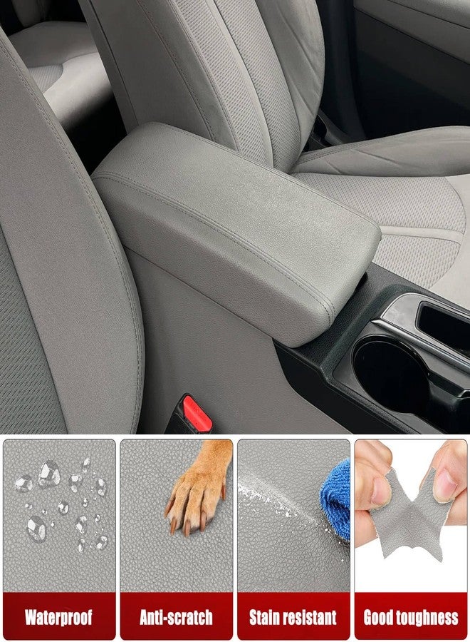 KBH Center Console Armrest Cover Upholstery for Hyundai Sonata 2015-2019, Middle Console Lid Replacement Cover Accessories, Vinyl Leather, Anti-Scratch, Gray - Image 4