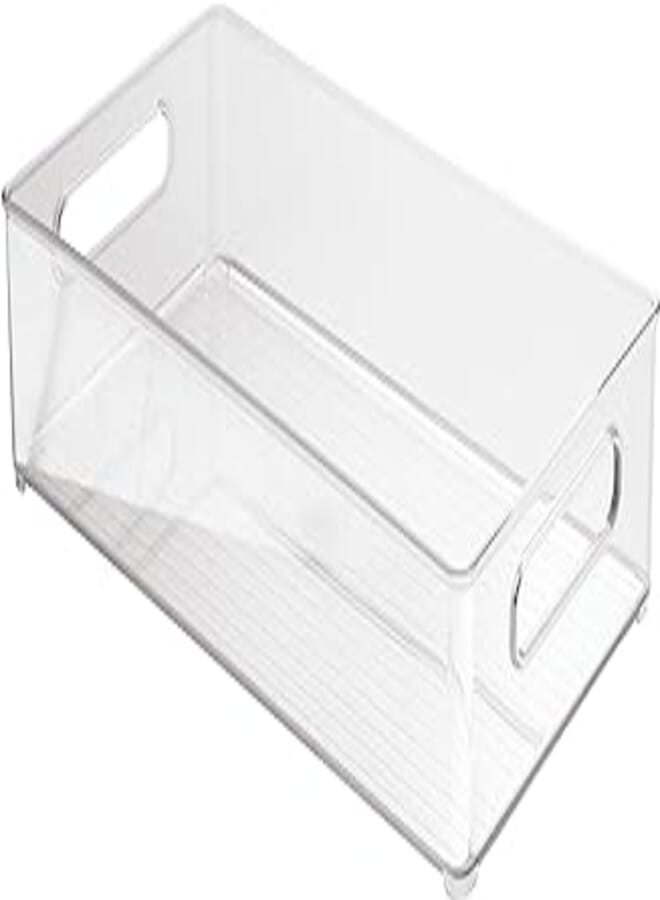 InterDesign iDesign Fridge Organiser, Stackable Storage Container with Handles, Medium BPA-free Clear Drawer Organizer for Kitchen, Fridge and Refrigerator, Practical Organization for Kitchen
