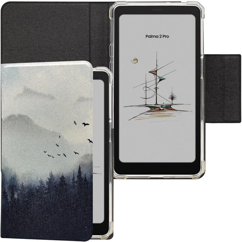 GOVTVA 2in1 Magnetic Detachable Flip Case for Onyx Boox Palma2 Pro (2025 Released) TPU Transparent Cover with Auto Sleep/Wake, Magnetic Closure Buckle (Misty Forest) - Image 1
