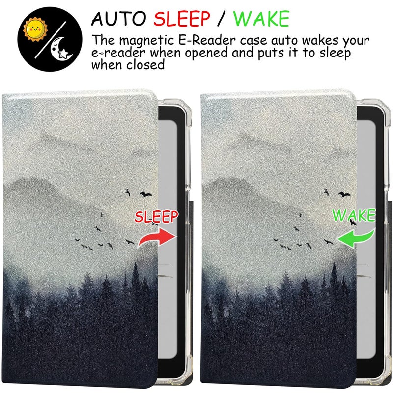 GOVTVA 2in1 Magnetic Detachable Flip Case for Onyx Boox Palma2 Pro (2025 Released) TPU Transparent Cover with Auto Sleep/Wake, Magnetic Closure Buckle (Misty Forest) - Image 5