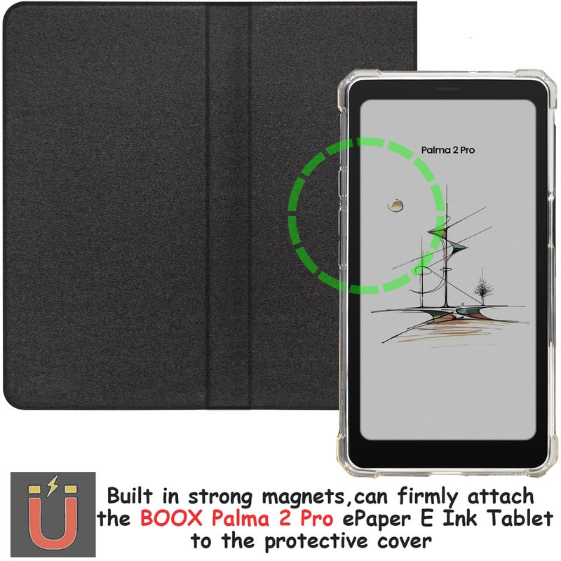 GOVTVA 2in1 Magnetic Detachable Flip Case for Onyx Boox Palma2 Pro (2025 Released) TPU Transparent Cover with Auto Sleep/Wake, Magnetic Closure Buckle (Misty Forest) - Image 3