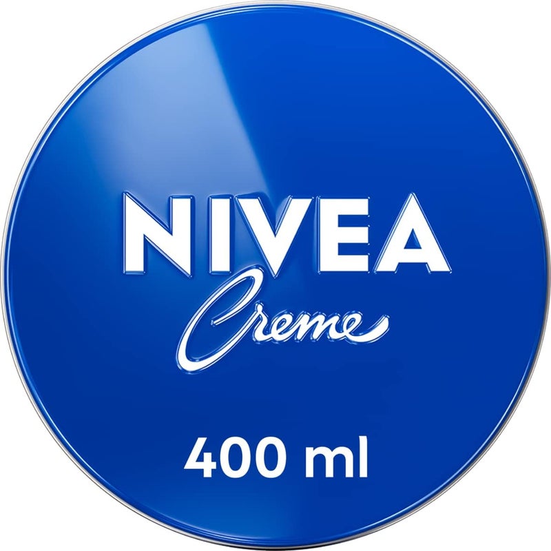 NIVEA Creme Tin 400ml Moisturising Cream Provides Intensive Protective Care for Soft and Supple Skin Ideal for Daily Use as a Face Hand or Body Cream
