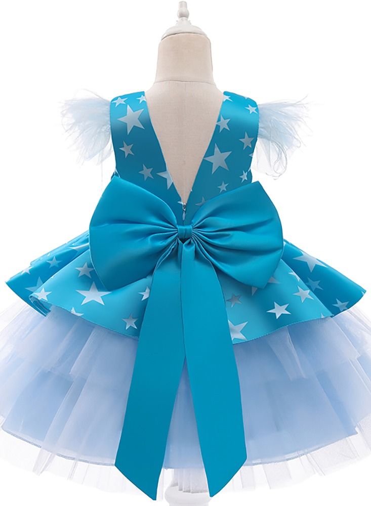 Loquat Children's dress with gauze with small flying sleeves  - Image 2