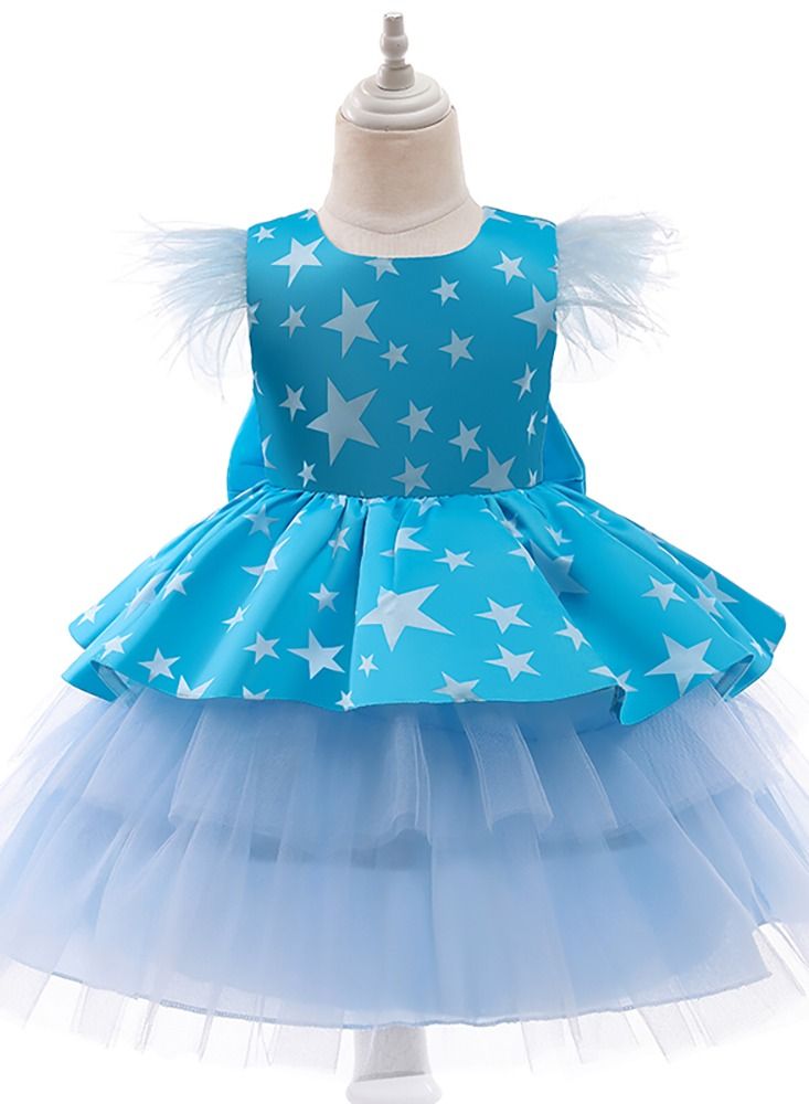 Loquat Children's dress with gauze with small flying sleeves  - Image 1