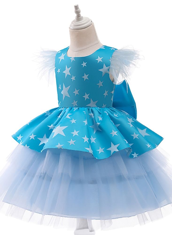 Loquat Children's dress with gauze with small flying sleeves  - Image 3