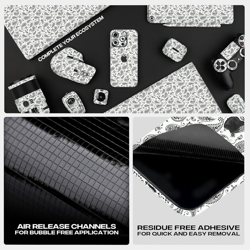 Capes Tablet Skins for Xiaomi Pad 6 | Ultra-Thin Protective Film | Anti-Scratch Vinyl Decal Skin | Not Case/Cover (White Paisley, Back Skin) - Image 5