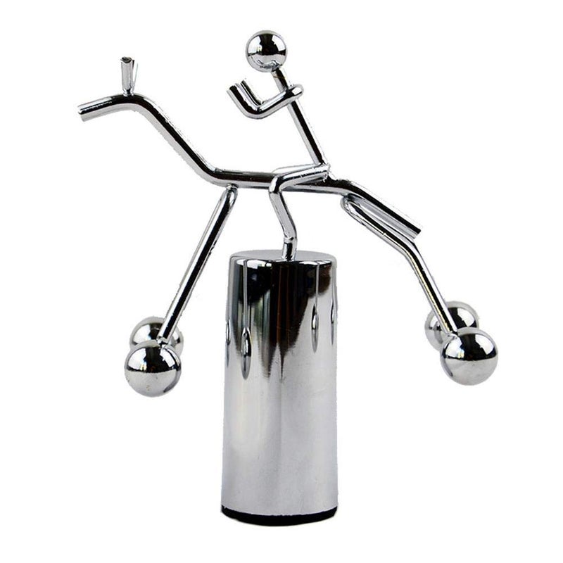ZERONE Mini Steel Balance Desk Decor Metal Art Balance Toy Swinging Craft for Relaxation and Stress Relief Silver - Image 2