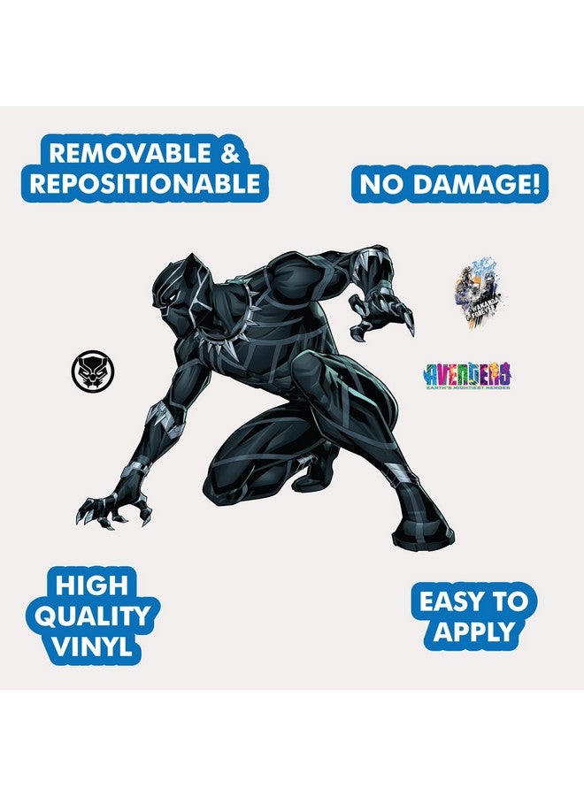 Wall Palz Marvel Black Panther Wall Decal - Augmented Reality Crouching Black Panther Bedroom Decor Peel and Stick Vinyl Wall Stickers - Image 2