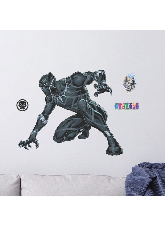 Wall Palz Marvel Black Panther Wall Decal - Augmented Reality Crouching Black Panther Bedroom Decor Peel and Stick Vinyl Wall Stickers - Image 1