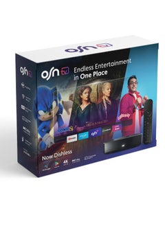 اشتراك OSNtv (3 اشهر)، ترفيه OSN+ متضمن مع الجهاز الجديد بدقة 4K | جهاز التحكم الصوتي عن بُعد | Wi-Fi وإيثرنت | مشغل بواسطة Android 11.0