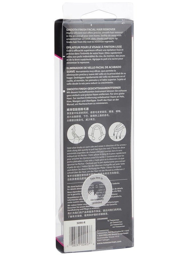 Tweezerman Smooth Finish Facial Hair Remover with Free Tweezerette, Pink - Image 3