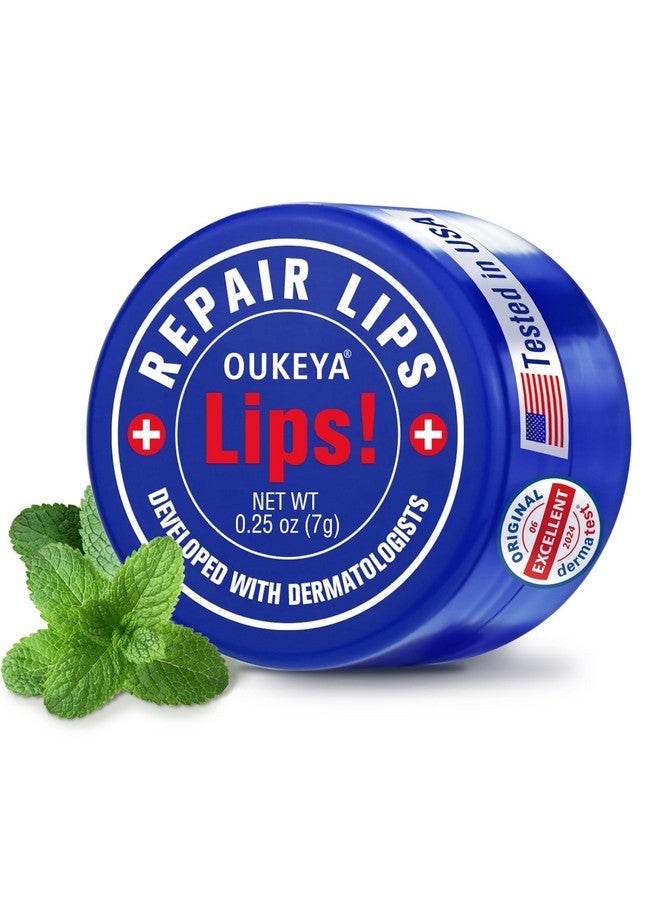 OUKEYA NEW FORMULA, Medicated Lip Balm w/Beeswax, Petrolatum, Peppermint Oi, 100% Natural Ingredients, 24H Long-lasting Hydrating Healing Lip Balms, Lip Moisturizer for Very Dry Lips Treatment Severe - Image 1