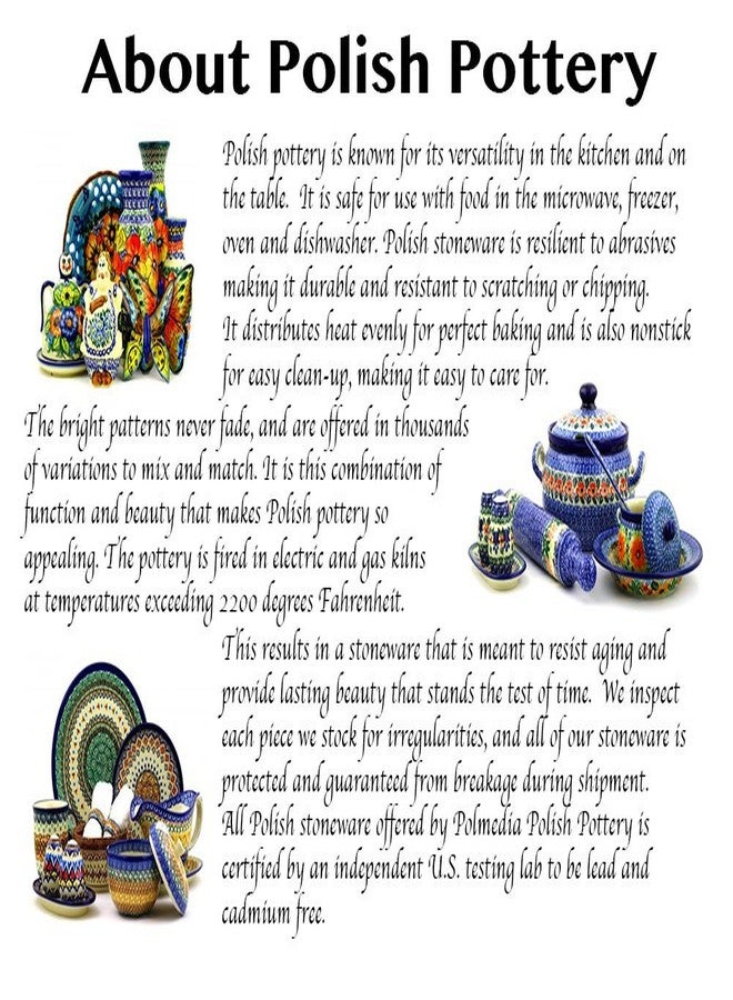 Polmedia Polish Pottery Polish Pottery Mortar and Pestle 3-inch Summer Wreath - Image 5
