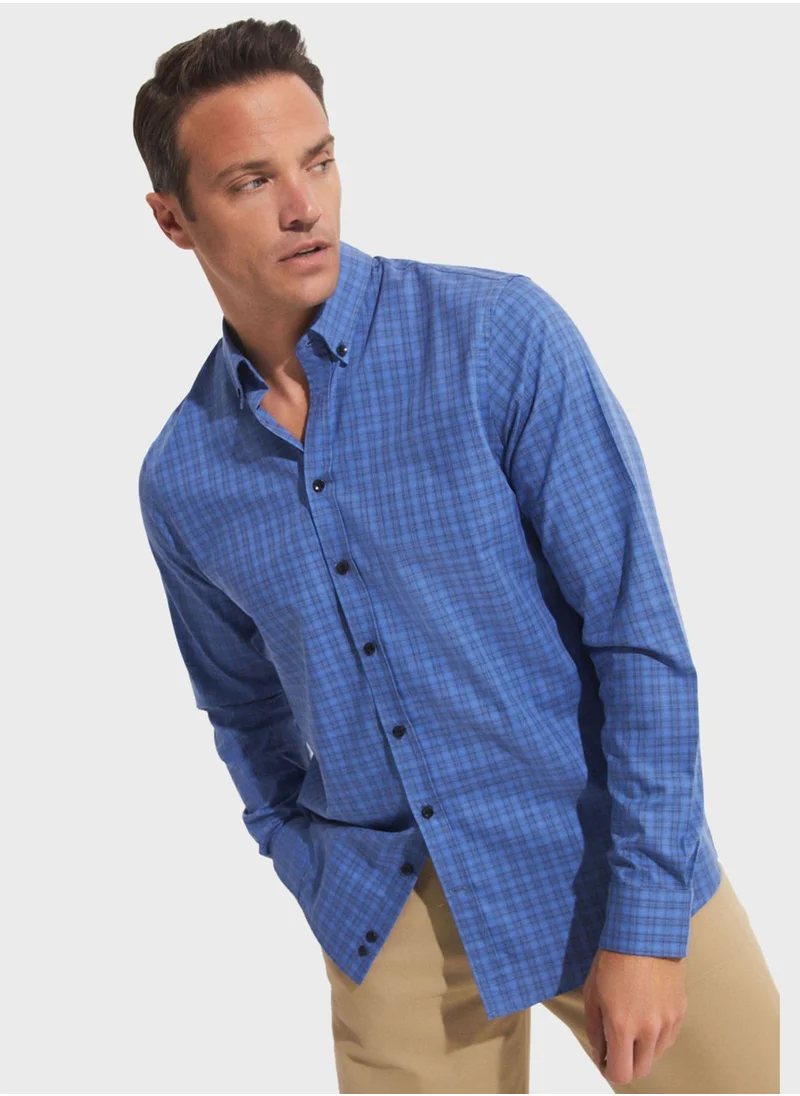 جون Check Deatiled  Regular Fit Shirt