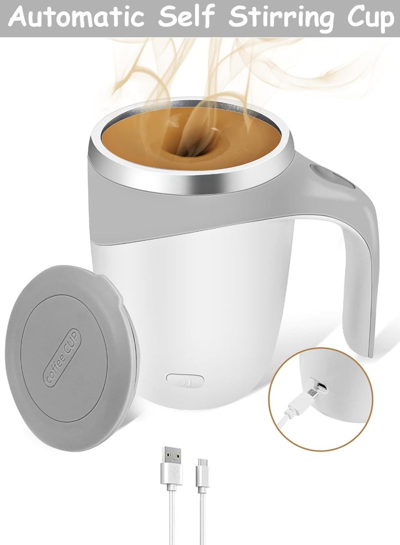 QUTOOB Rechargeable Self Stirring Coffee Mug - Multi-functional Auto Stirring Mixing Cup To Stir Coffee, Chocolate, Milk, Protein, Cocoa Etc, Great For Home Office Travel, Camping, Gym and More  - Image 1
