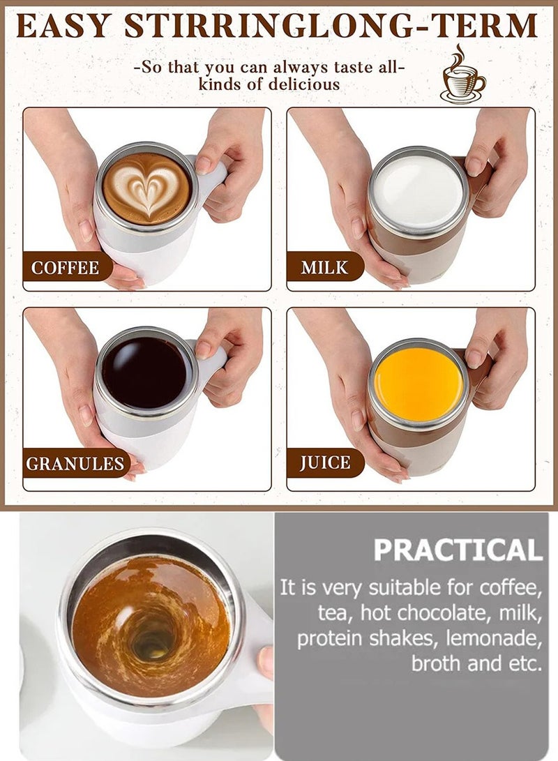 QUTOOB Rechargeable Self Stirring Coffee Mug - Multi-functional Auto Stirring Mixing Cup To Stir Coffee, Chocolate, Milk, Protein, Cocoa Etc, Great For Home Office Travel, Camping, Gym and More  - Image 2