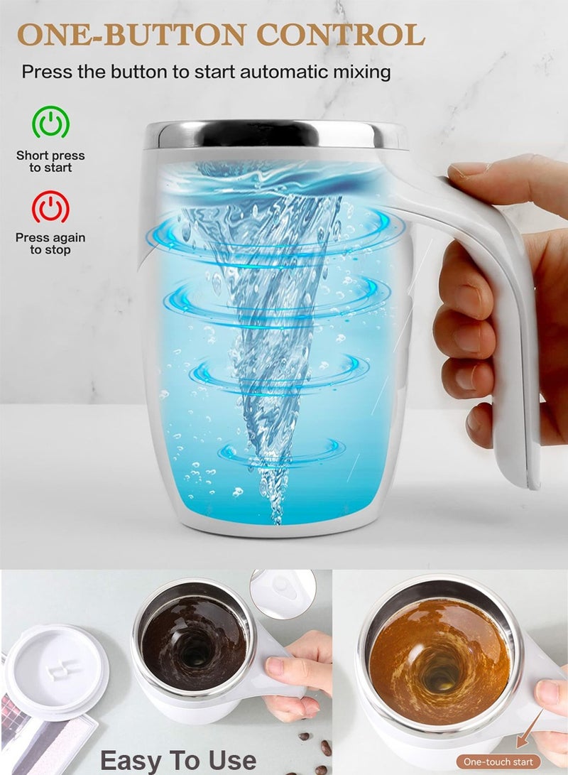 QUTOOB Rechargeable Self Stirring Coffee Mug - Multi-functional Auto Stirring Mixing Cup To Stir Coffee, Chocolate, Milk, Protein, Cocoa Etc, Great For Home Office Travel, Camping, Gym and More  - Image 3