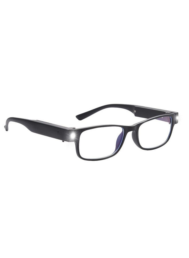 OKH Led Reading Glasses With Light Rechargeable Women Men Anti Blue Light Reader Eyeglasses (Rectangle Black 2.0X) - Image 1